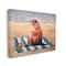 Stupell Industries Polka Dot Bikini Sea Lion Tropical Drink Beach Scene Canvas Wall Art